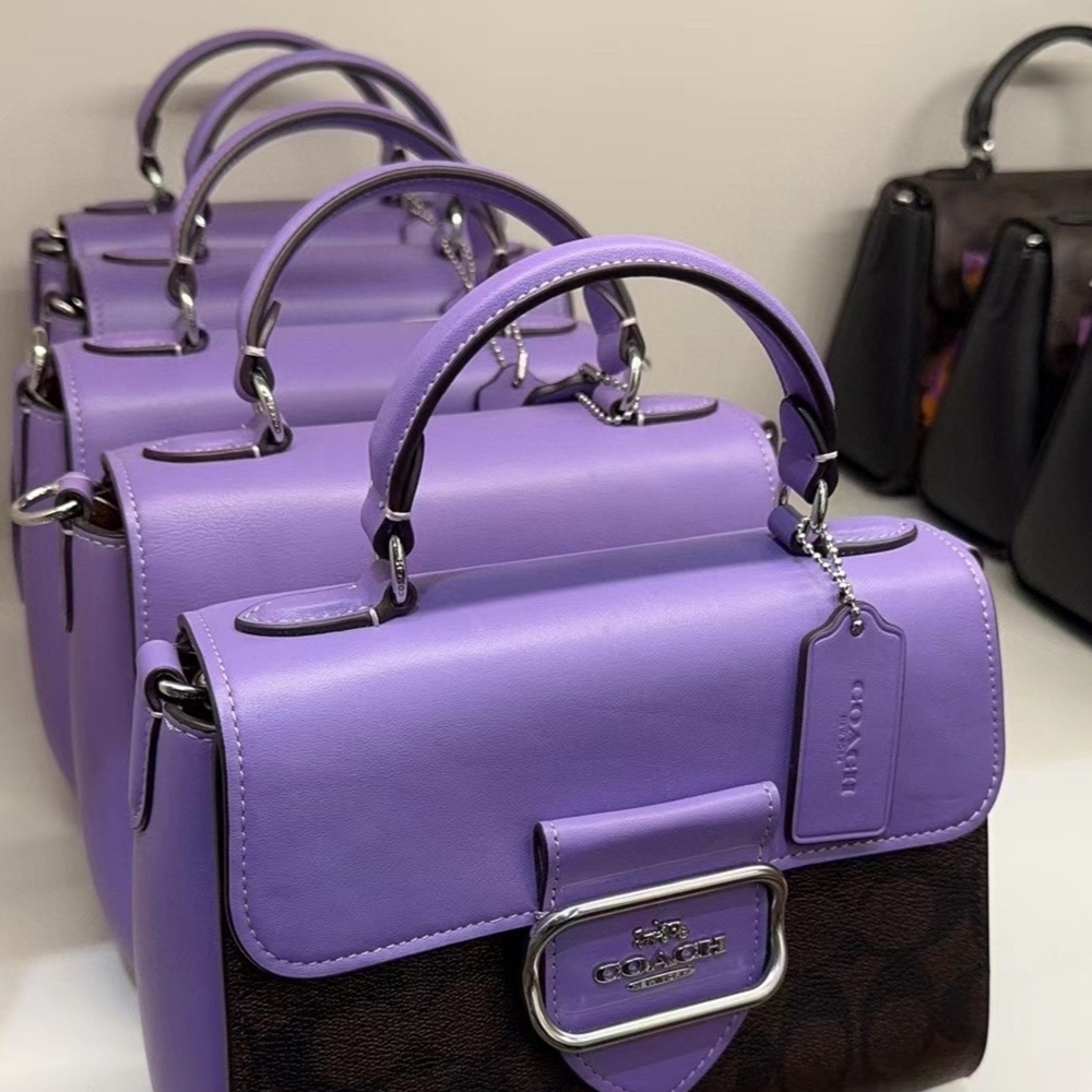 Coach CJ614-SVW1P Morgan Signature Purple and Brown - Picture 6 of 7